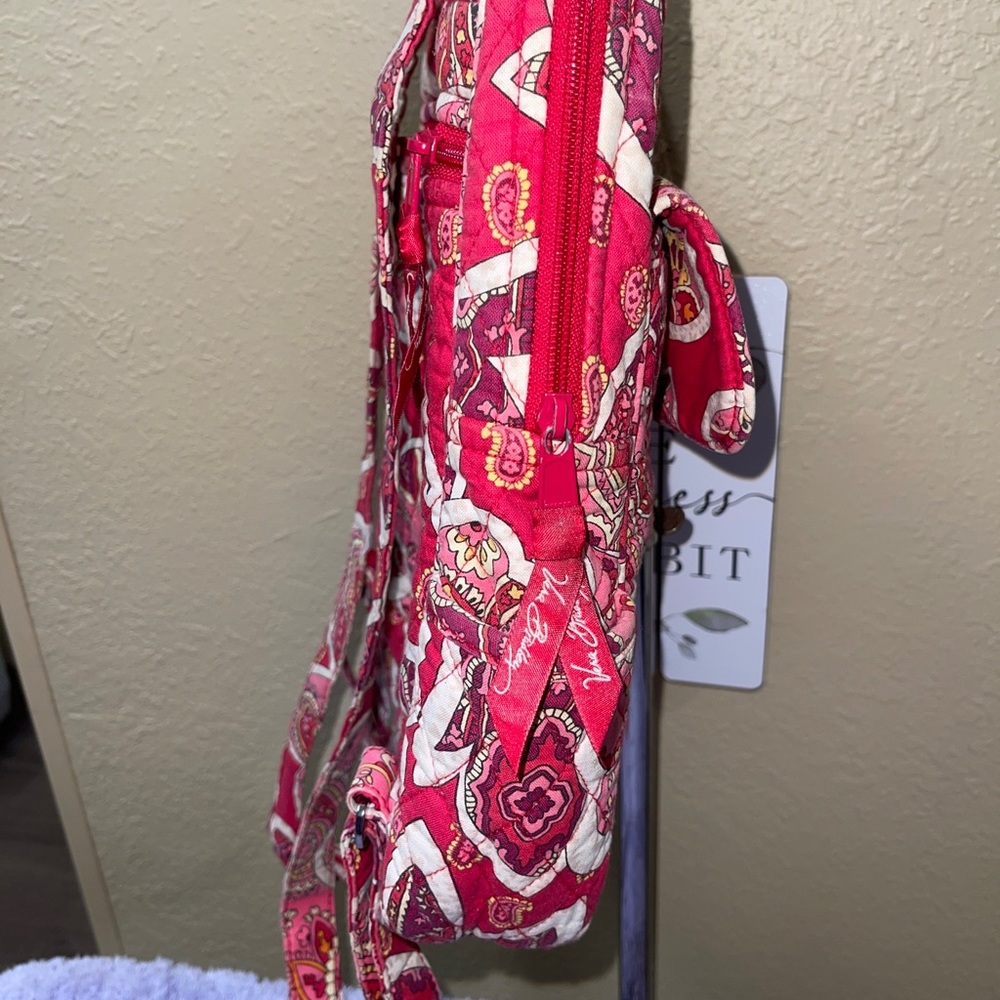Vera Bradley Red and Pink Patterned Backpack - Picture 7 of 13